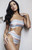 Dalina Ford Swim Women's Striped Strapless Cutout One Piece Swimsuit - 0825603380023