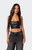 Edikted Women's Crescent Faux Leather Crop Top - 0731609690136