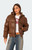 Edikted Women's Wintry Faux Leather Hooded Puffer Jacket - 0760609690030