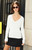 John Galt Women's White V-Neck Sweater - 0796601600121