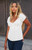 John Galt Women's White & Black Blair Short Sleeve Top - 0704601601255