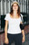 John Galt Women's White Brenna Short Sleeve Top - 0704601601270