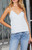 John Galt Women's Light Indigo Lace Trim Tank Top - 0791601600077