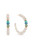 Ettika Women's Beach Day Pearl and Blue Gemstone Hoop Earrings - 0656603130292