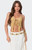Edikted Women's Yola Embroidered Tie Front Top - 0731609690536