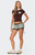 Edikted Women's Lavish Lace Trim Plaid Shorts - 0821609690117