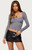 Edikted Women's Linnet Sheer Mesh V Neck Top - 0731609691292