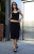 John Galt Women's Black Sephira Lace Trim Midi Skirt - 0845601600059