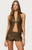 Edikted Women's Reese Split Front Faux Leather Top - 0731609691298