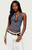 Edikted Women's Striped Cowl Neck Halter Top - 0731609691171