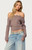 Edikted Women's Ronee Off Shoulder Button Cutout Top - 0731609691337
