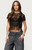 Edikted Women's Kira Sheer Lace Fringe Top - 0731609691244