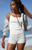 John Galt Women's White & Blue Skylar 14 Tank Top - 0790601600274