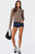 Edikted Women's Zipped Up Denim Micro Shorts - 0829609690031