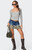 Edikted Women's Camo Ruffle Denim Mini Skirt - 0840609690259