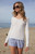 John Galt Women's White Ribbed Long Sleeve Top - 0704601601438