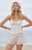 John Galt Women's Pink & White Striped Keira Pajama Boxer Shorts - 0842601600174