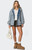 Edikted Women's Hooded Vintage Washed Denim Bomber Jacket - 0760609690043