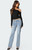 Edikted Women's Avril Bootcut Low Rise Jeans - 0860609690105