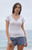 John Galt Women's Silver Zelly Short Sleeve Top - 0704601601489