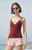John Galt Women's Burgundy Overlap Tank Top - 0704601601501