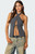 Edikted Women's Split Front Pinstripe Halter Top - 0731609690835