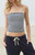 John Galt Women's White & Black Striped Amelia Cropped Tube Top - 0704601601550
