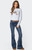 Edikted Women's Contrast Stitch Low Rise Flared Jeans - 0861609690011