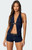 Edikted Women's Ciel Split Front Denim Halter Top - 0731609690875