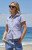 John Galt Women's Blue & White Striped Teagan Collared Top - 0791601600167
