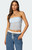 Edikted Women's Rori Ruffle Knit Sheer Mesh Top - 0712609690394