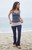 John Galt Women's Blue & Grey Contrast Priscilla Flare Pants - 0844601600232