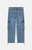 WeSC Men's Medium Blue Baggy Denim Cargo Pants - 0136601830017