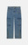 WeSC Men's Medium Blue Baggy Denim Zipper Cargo Pants - 0136601830019