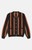 WeSC Men's Borik Chocolate Stripe Open Knit Cardigan - 0201601830076
