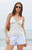 John Galt Women's White & Blue Floral Tiffany Tank Top - 0791601600173