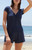 John Galt Women's Navy Polka Dot Gina Cinched Top - 0704601600040