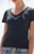 John Galt Women's Butterfly Embroidered Short Sleeve Top - 0790601600391