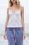 John Galt Women's White & Light Blue Skylar Striped Tank Top - 0704601600078