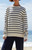 John Galt Women's White & Blue Striped Sweater - 0796601600166
