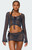 Edikted Women's Idra Crochet Net Tie Front Top - 0731609690953