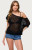 Edikted Women's Trix Off Shoulder Open Knit Top - 0731609690988