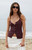 John Galt Women's Burgundy Skylar Pointelle Button Tank Top - 0704601600267