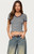 Edikted Women's Fawn Striped V Neck T-Shirt - 0702609690161