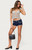 Edikted Women's Maye Contrast Lacey Denim Shorts - 0829609690048