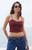 John Galt Women's Burgundy Lace Trim Cropped Tank Top - 0704601601583