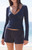 John Galt Women's Blue & Black Striped Keira Shorts - 0842601600260