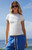John Galt Women's Light Blue Hailie 23 Ringer T-Shirt - 0790601600455