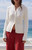 John Galt Women's White Cable Knit Button Down Hooded Sweater - 0796601600185