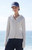 John Galt Women's Light Gray Cable Knit Button Down Hooded Sweater - 0796601600186